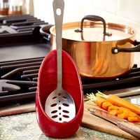 Speckled Earthenware Spoon Rest for Kitchen Stoves and Countertops Barn Red