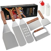 Romanticist 8Pc Professional Griddle Accessories Kit Heavy Duty Stainless Steel Grill Spatula Set For Grill Griddle Hibachi Fl