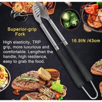 Poligo 7Pcs Golfclub Style Bbq Tools Set Grilling Tools With Rubber Handle Stainless Steel Grill Accessories For Outdoor Gril