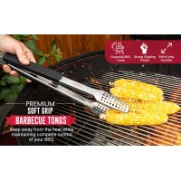 9 12 And 16 Tongs 180 Stainless Steel Bbq Grill Tongs With Real Oak Wood Handle For Cooking Durable Grilling Accessory