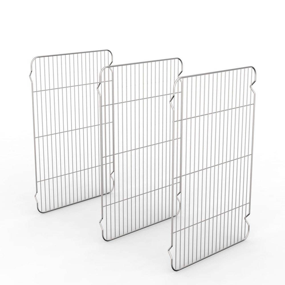 Zacfton Cooling Rack Set Of 3 Baking Rack Stainless Steel Wire Rack For Baking Cooking Roasting Grilling Cooling 15 X 11