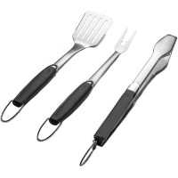 Simplistex 3 Piece Stainless Steel Bbq Grill Tool Set Wtongs Spatula Fork Accessories For Outdoor Barbecue Grills 3 Piece