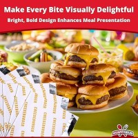 Retro Restaurant Grade Greaseproof Burger Wrappers 50Pk Heat Proof Pro Quality Bulk Cheeseburger Bags Are Bpa Free Large A