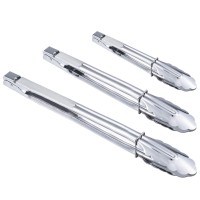 Hinmay Stainless Steel Spring Locking Food Tong Set Utility Metal Tongs For Serving Cooking Grilling And Barbeque 9 12 14 Inch