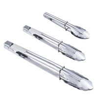 Hinmay Stainless Steel Kitchen Tongs Set Metal Cooking Tongs With Sliding Rings For Barbecue Cooking Salad Grilling Frying And S