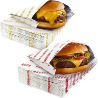 Retro Grease Proof Burger Wrappers Combo 200Pk Insulated Pro Quality Bulk Hamburger And Cheeseburger Bags Are Bpa Free Large