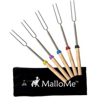 Mallome Marshmallow Roasting Sticks Smores Skewers For Fire Pit Kit Hot Dog Camping Accessories Campfire Marshmellow 32 Inch