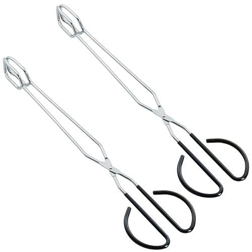 Hinmay Stainless Steel Scissor Tongs 16-Inch Extra Long Grilling Tongs  Set Of 2