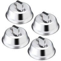 Melting Dome Lid Set Of 4 Leonyo 9 Professional Stainless Steel Griddle Accessories Durable Basting Steaming Cover For Teppa