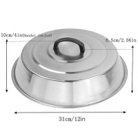 12 Inch Heavy Duty Cheese Melting Dome Stainless Steel Griddle Grill Accessories Durable Round Basting Steaming Cover Hea