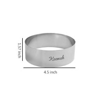 Keewah 4.5 Inch Large Burger Ring - 6 Piece - Stainless Steel