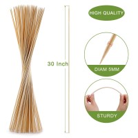 120 Pcs Bamboo Marshmallow Roasting Sticks Smores Skewers For Fire Pit Extra Long 30 Inch Heavy Duty 5Mm Thick Wooden Smores S