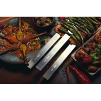 Hom 8 Kebab 1 Wide Flat Skewers Stainless Steel Nowood Handle Koobideh Persian Kabob Carrying Case