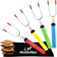 Mallome Marshmallow Roasting Sticks Smores Kit For Fire Pit Long Camping Campfire Accessories Smores Gift Set Smore Hot Dog