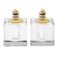 HomeRoots Decor Hand Made crystal gold Pair of Salt & Pepper Shakers