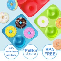 Walfos Full Size Silicone Donut Mold 4 Inch Big Size Silicone Doughnut Pan Set Nonstick Just Pop Out Heat Resistant Bpa F