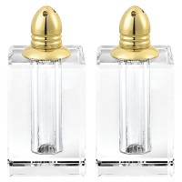 HomeRoots Handcrafted Optical crystal and gold Large Size Salt and Pepper Shakers