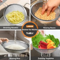 Walfos 95 Inch Large Fine Mesh Strainer Stainless Steel 30 Mesh Sieve With Sturdy Handle Kitchen Food Strainers Sifters For R