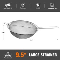 Walfos 95 Inch Large Fine Mesh Strainer Stainless Steel 30 Mesh Sieve With Sturdy Handle Kitchen Food Strainers Sifters For R