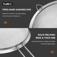 Walfos 95 Inch Large Fine Mesh Strainer Stainless Steel 30 Mesh Sieve With Sturdy Handle Kitchen Food Strainers Sifters For R