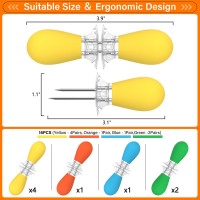 Corn Holders 16Pcs8 Pairs Stainless Steel Corn On The Cob Sweetcorn Corn Skewers Interlocking Double Fork For Bbq Camping Out