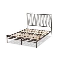 Baxton Studio Jeanette Modern and Contemporary Black Finished Metal Queen Size Platform Bed