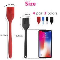 Hhyn Silicone Basting Pastry Brush Set 4 Pack Heat Resistant Spread Oil Butter Sauce For Bbq Grill Barbeque Kitchen Baking Cooki