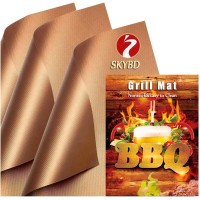 Skybd Copper Grill Mats Set Of 6 100 Nonstick Bbq Grilling Sheets Heavy Duty Reusable Pfoa Free And Easy To Clean Work