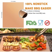 Skybd Copper Grill Mats Set Of 6 100 Nonstick Bbq Grilling Sheets Heavy Duty Reusable Pfoa Free And Easy To Clean Work