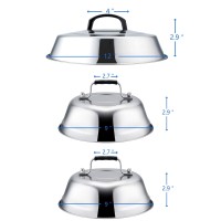 Professional Melting Dome Lid Set Of 3 Leonyo 12 9 Metal Steam Basting Cover For Griddle Grill Top Stainless Steel Griddl