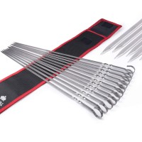 Royal Imports Metal Shish Kabob Skewers Sticks For Bbq Grilling Roasting Barbecue Stainless Steel 17 Long Reusable 12 Pc