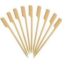 Minisland Premium 47 Inch Square Small Mini Bamboo Paddle Skewers For Appetizers Fruit Kabobs Sandwiches Cocktail Party Finger