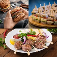 Minisland Premium 47 Inch Square Small Mini Bamboo Paddle Skewers For Appetizers Fruit Kabobs Sandwiches Cocktail Party Finger