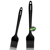 Anaeat 2 Pack Silicone Basting Pastry Brushes Heat Resistant Brush With Soft Bristles Hygienic One Piece Design Marinade Bru