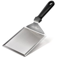 Hulisen Stainless Steel Large Grill Spatula 6 X 5 Inch Heavyduty Metal Spatula With Cutting Edges Kitchen Griddle Accessorie