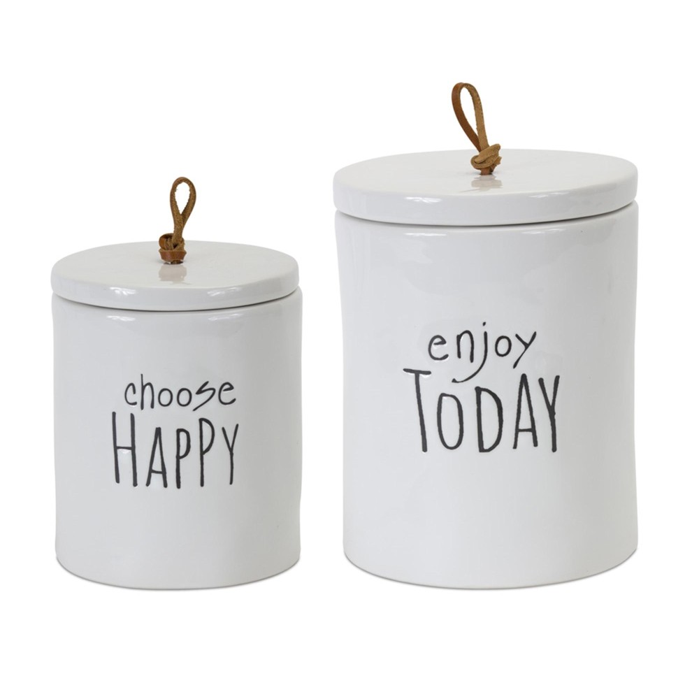 Stoneware Canister Set of 2