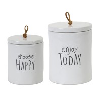 Stoneware Canister Set of 2