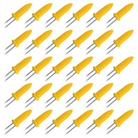 Laochoes 30 Pcs Stainless Steel Corn Forks Set Corn Holders Corn On The Cob Holders Corn Skewers Perfect For Fresh Corn On T