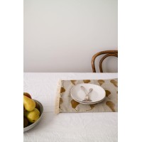 Placemats Set of Eight Pale Yellow Pear Pattern