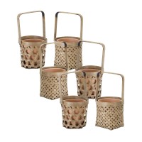 Bamboo BasketPot Holder Set of 6