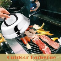 9In Cheese Melting Dome Hasteel Stainless Steel Round Basting Cover Lightweight Metal Steam Cover Lid With Plastic Handle Dur