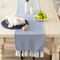 Dii Nautical Blue Woven Table Runner 15X108