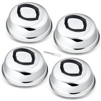 Leonyo 9 Inch Cheese Melting Dome Lid Set Of 4 Stainless Steel Griddle Accessories Durable Basting Steaming Cover For Teppanya