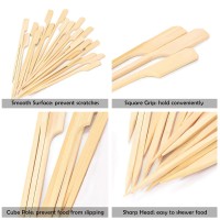 47 Inch Bamboo Skewers 100Pcs Food Appetizer Toothpicks Wide Flat Paddle Bamboo Wood Picks For Cocktail Marshmallow Fruit Gr