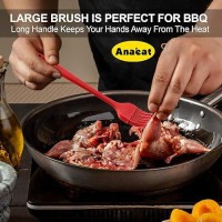 Anaeat High Heat Resistant Silicone Basting Pastry Brush Set Of 5 Hygienic One Piece Design Spread Oil Butter For Bbq Grill Bar