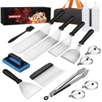 Blackstone Griddle Accessories Kit 16Pcs Flat Top Grill Accessories Set For Blackstone And Camp Chef With Spatula Scraper Griddle Cleaning Kit &Carry Bag Great For Outdoor Bbq & Teppanyaki And Camping