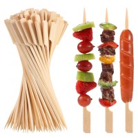 200 Pcs Bamboo Skewers For Appetizer 7 Inch Caramel Candy Apple Sticks For Drinks Fruit Kababs Sausage Barbecue Snack Natu