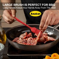 Anaeat High Heat Resistant Silicone Basting Pastry Brush Set Of 3 Hygienic One Piece Design Spread Oil Butter For Bbq Grill Bar