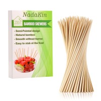 200 Pcs Bamboo Skewers 6 Inch Food Sticks For Appetizers Fruit Grilling Kebabs Cocktail Picks For Drinks Toothpicks Natural