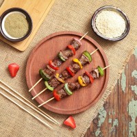 200 Pcs Bamboo Skewers 8 Inch Food Sticks For Appetizers Fruit Grilling Kebabs Cocktail Picks For Drinks Toothpicks Natural